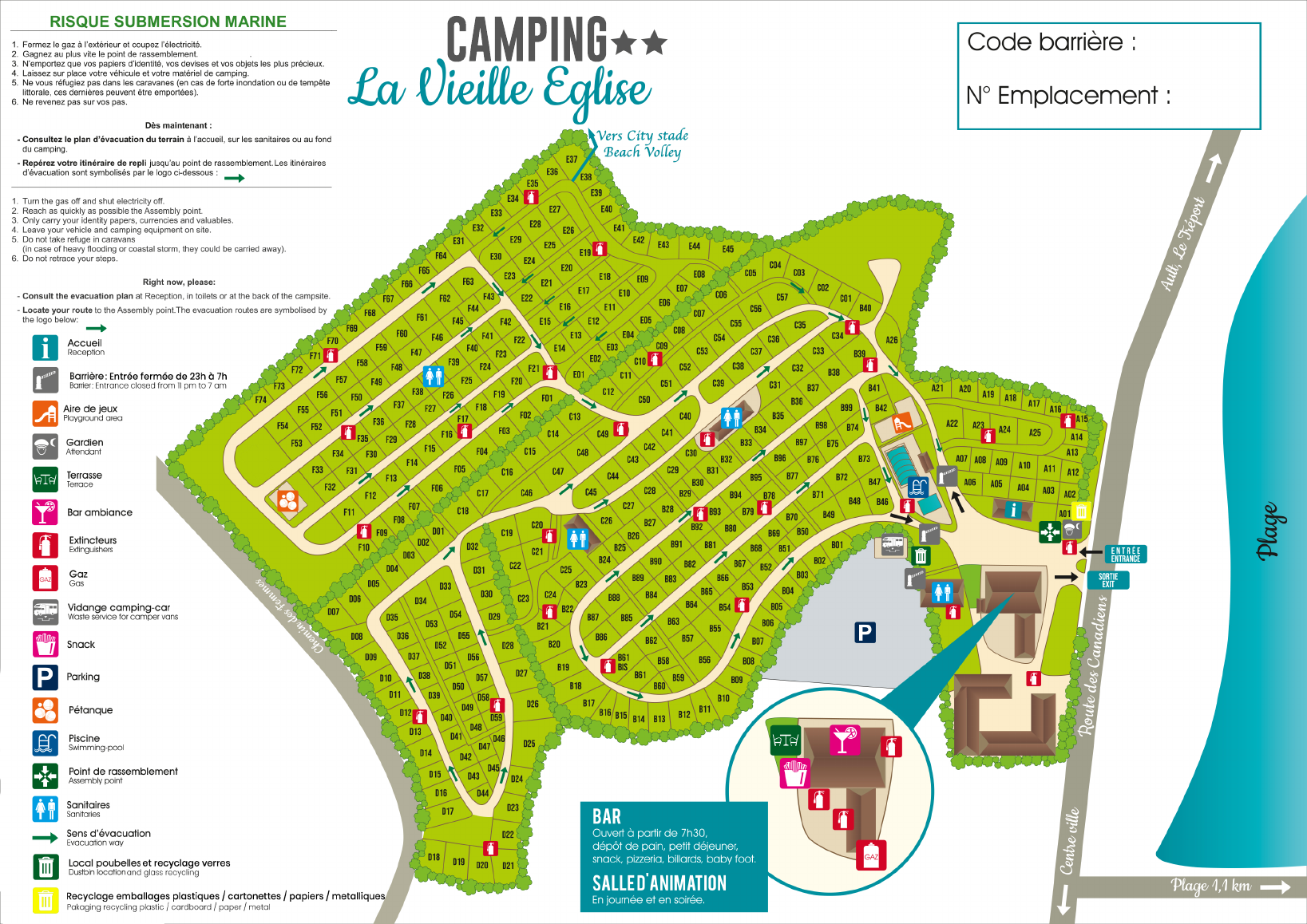 Plan du camping
